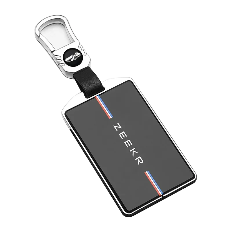 Zinc Alloy Leather Car Key Case for ZEEKR 001 009 X NFC Card Smart Remote Cover Shell Keychain Holder Fob Auto Accessories