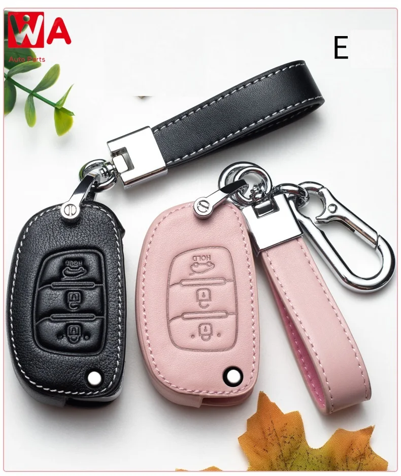 

Leather Car Key Cover Case For Hyundai Ix35 IX45 IX25 I10 I20 I30 HB20 Sonata Verna Solaris Santa Elantra Mistra Protection