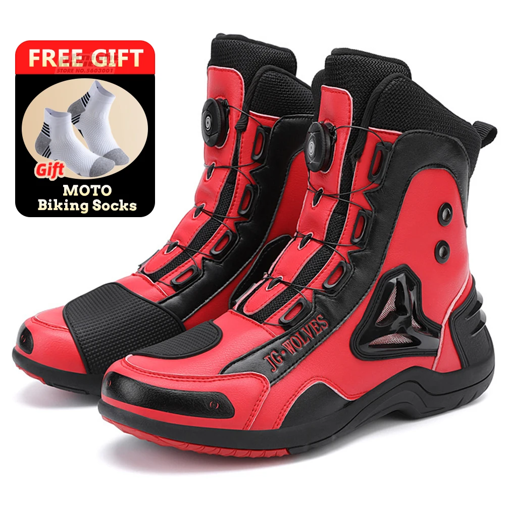 Motorcycle Boots Racing Mens Boots Motorbike Riding Shoes Breathable Motocross Boots Bicycle New Men\'s Biker Boot