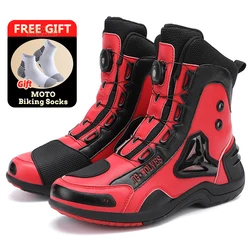 Botas de moto de carreras para hombre, zapatos de montar en moto, botas de Motocross transpirables, botas de bicicleta, botas de motociclista para hombre, nuevo