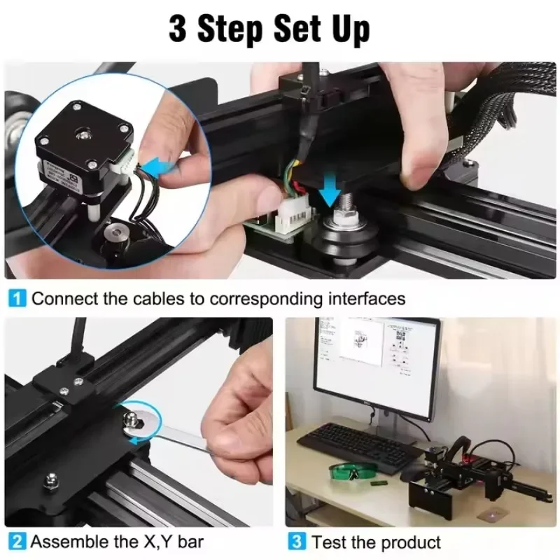 NEJE Master 2 20W APP اللاسلكية CNC الليزر حفارة سطح المكتب آلة الحفر بالليزر القاطع للخشب معدن الجلود الاكريليك الليزر