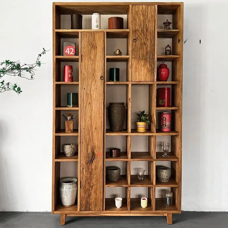 

Nordic Style Solid Wood Antique Shelf Household Duobao Pavilion Storage Rack
