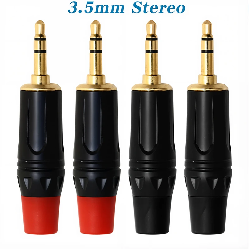 3.5MM 3 Poles Stereo Male Audio Plug Gold Plated Soldering 3 Pins 3.5MM Stereo Plug DIY Headphone Connector