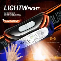 Mini Rechargeable Sensor Headlamp with Powerful COB LED USB Head Flashlight for Fishing Camping - Front Lantern Torch Headlights