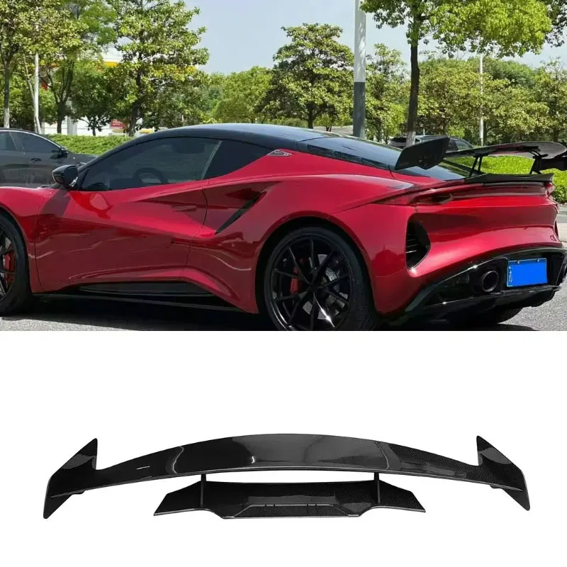 Real Dry Carbon Fiber Car Rear Wing Spoiler For Lotus Emira 2021 2022 2023 2024 Rear Trunk Spoiler Tail Fins Body Kits