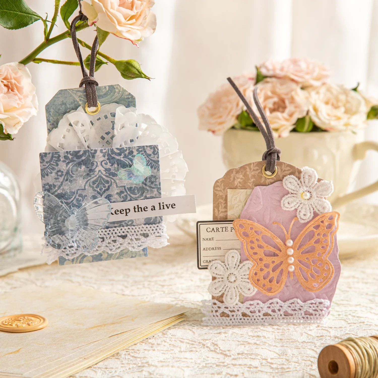 Player Sight of Spring Series Vintage Lace Flower Pattern Instituts, Paper Material, Creative DIY, Junk Journal, Collage Staacquering