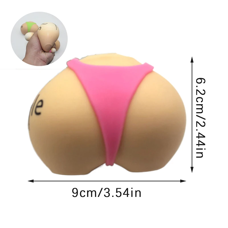 1pc Funny Butt Shaped Stress Ball Squishy Relief Squeeze Ball Stress Toys For Kids And Adults Decompression Relax Toy Practical