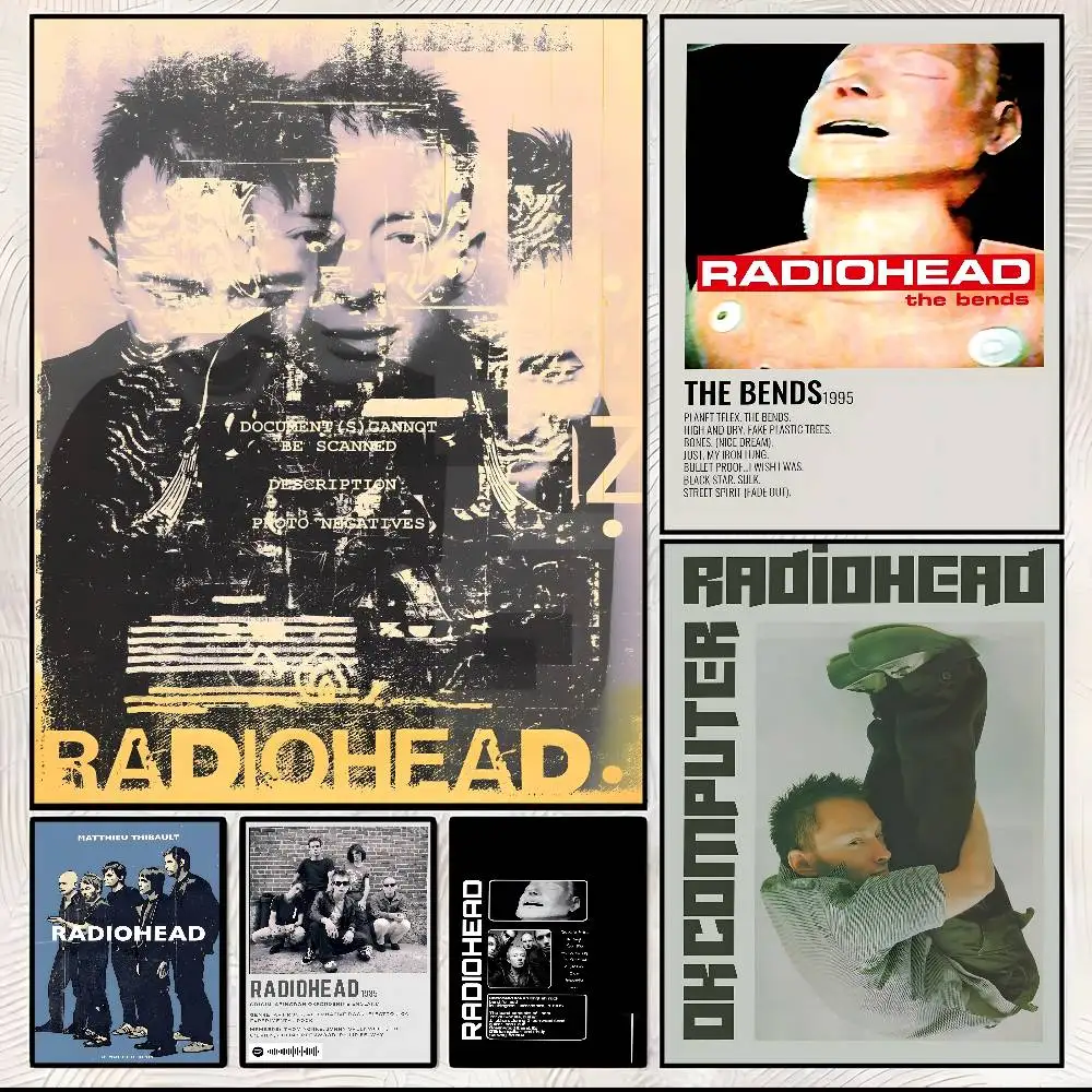 Rock Band Radiohead Music Poster HD art sticky wall waterproof home living room bedroom aesthetic decoration
