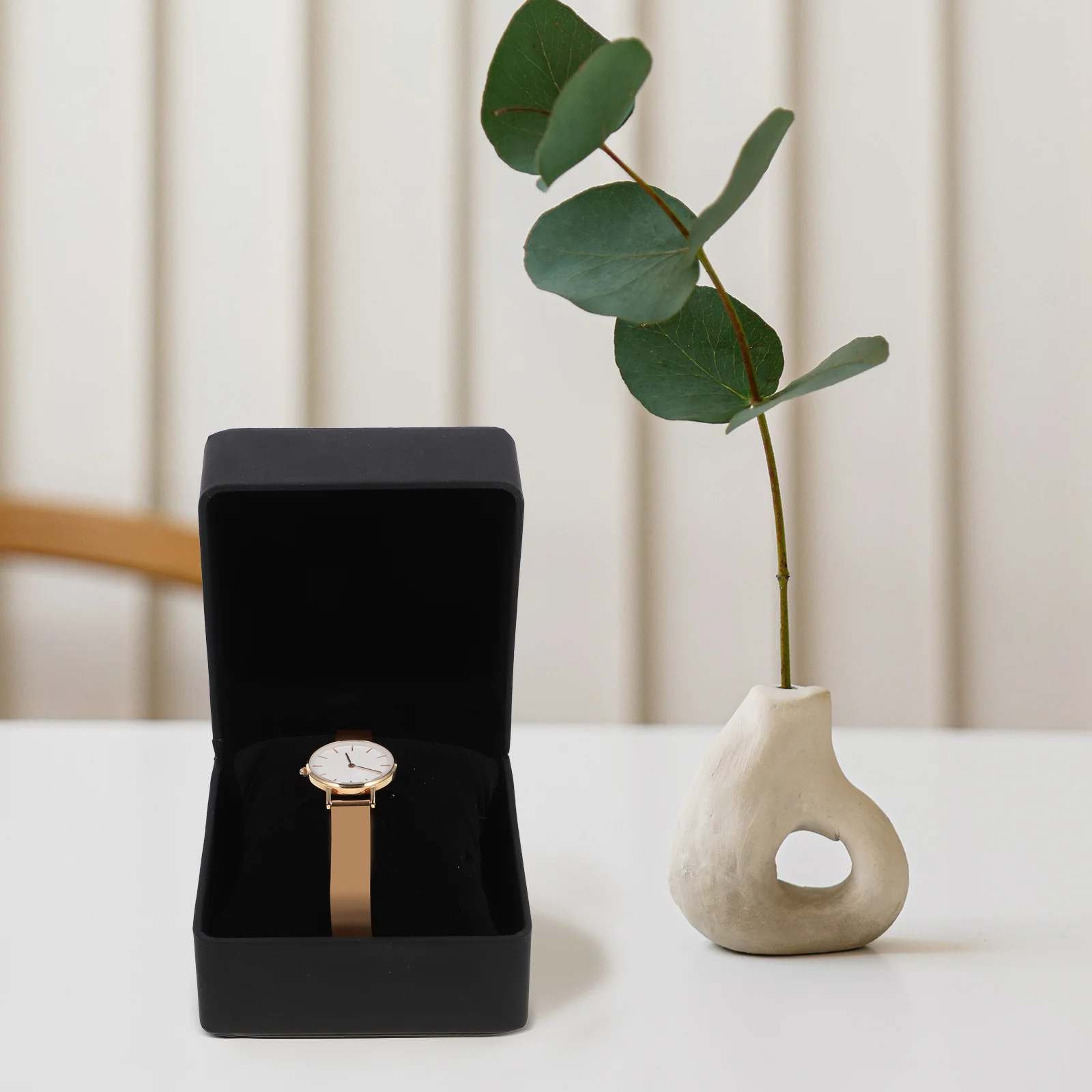 

2 Pcs Watch Jewelry Box Portable Case Accessory Pu Multi-function Household Convenient Travel Storage