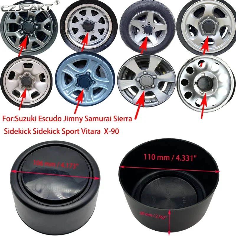 4Pcs Wheel Hub Center Caps for Suzuki Jimny Samurai Vitara Escudo Sierra Sidekick X-90 Car Rim Cover Emblem Badge OE# 43252-60A0