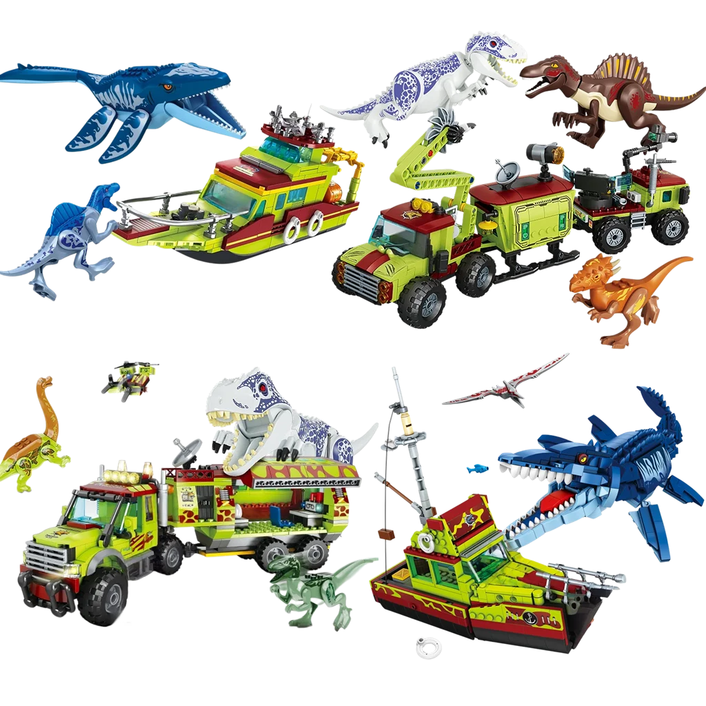Juego de Bloques de Construcción de Dinosaurios de Jurassic World, Tiranosaurio Rex, Compatible con Varias Marcas, Juguete Educativo, Regalo de Cumpleaños