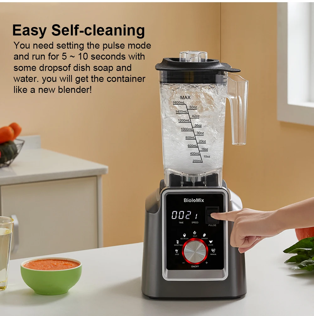 Biolomix digital bpa kostenlos 2l automatisches Programm profession elle kommerzielle Mixer Mixer Entsafter Küchenmaschine Eis Smoothies