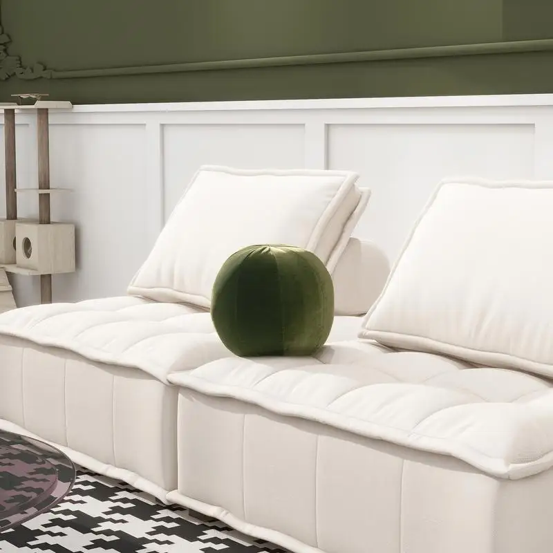 

12-дюймовая круглая подушка с акцентом в виде шара, оливково-зеленый бархат, ткань для выступлений, декоративный домашний декор, плюшевая мягкая подушка