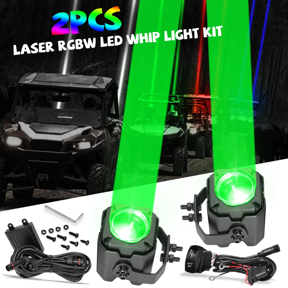 

for 2017+ Polaris Ranger XP 1000 / XP 1000 Crew Whipless LED Whip Lights Alien Lights Remote & Dash-mounted Rocker Switch 2PCS