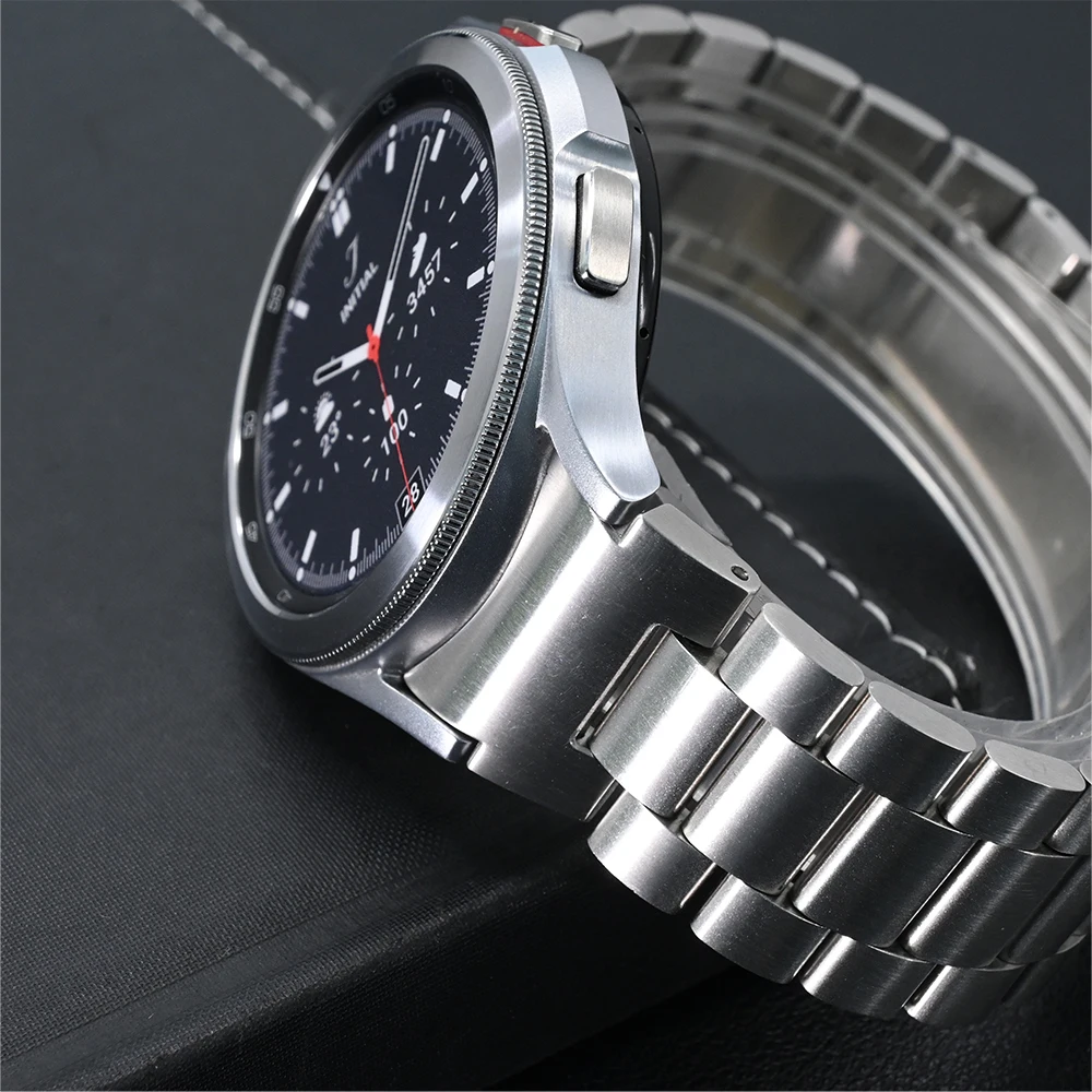 Correa Syeel inoxidable de liberación rápida sin huecos para Samsung Galaxy Watch 7, Correa de negocios de 44mm y 40mm para bandas GALXY 6/5/4 40mm