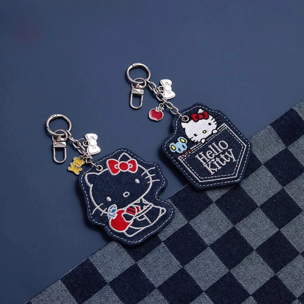 

Sanrio family HelloKitty denim fabric pendant cartoon cute bag pendant doll pendant backpack decoration