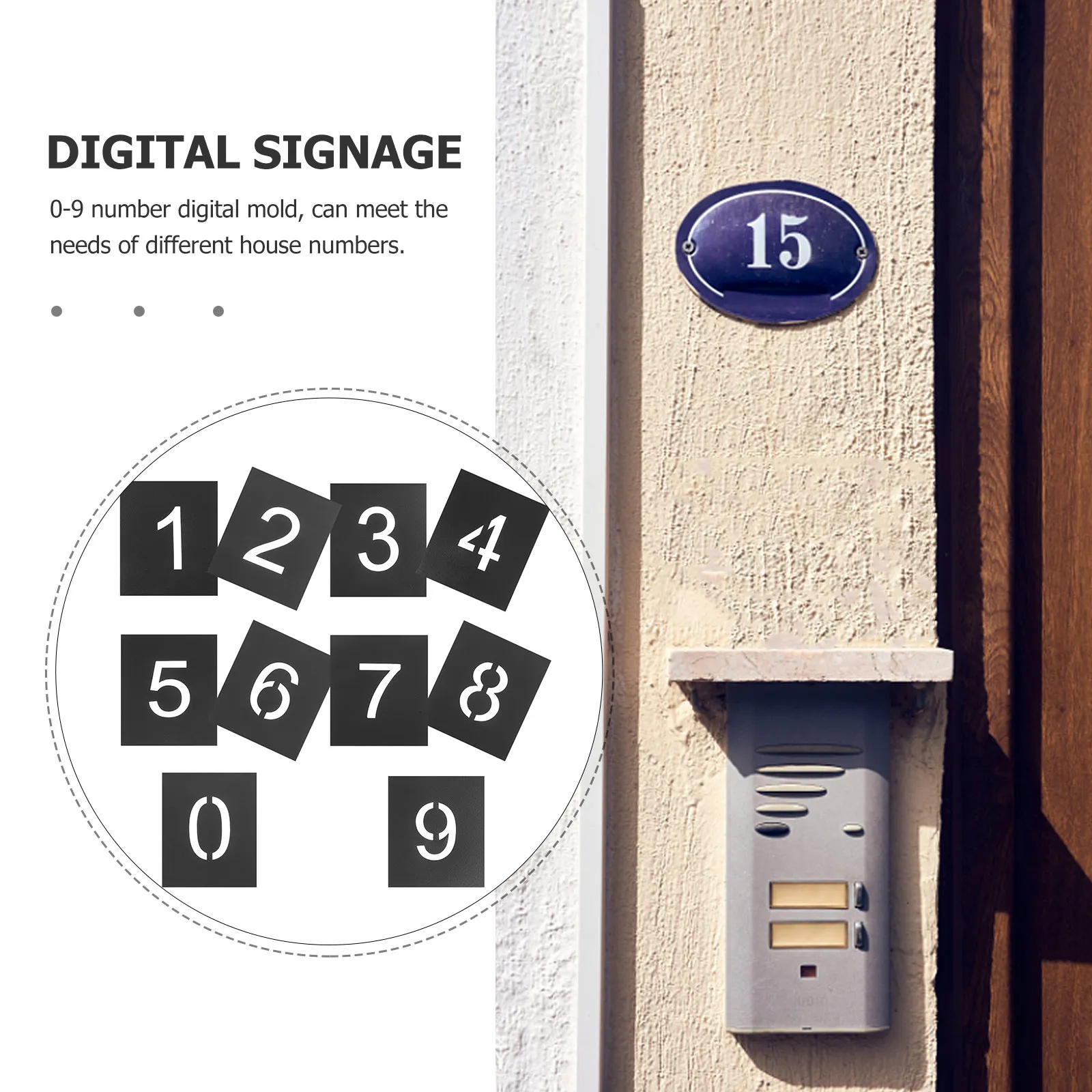 

Набор трафаретов с цифрами 0-9, многоразовые большие шаблоны цифр для маркировки адресов, дверей, почтовых ящиков, парковочных мест, рукоделия и художественных проектов