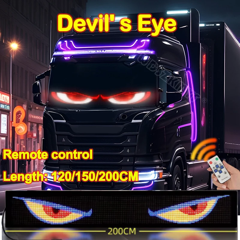 Devil\'s Eye LED Truck Sign Animation LED Matrix Pixel Panel Remote Control scrolling LED Display Light for Car Truck windshield