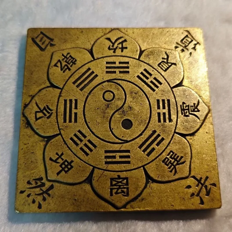 Antique Bronze Eight-Trigram Incense Burner Mat Home Decor Craft