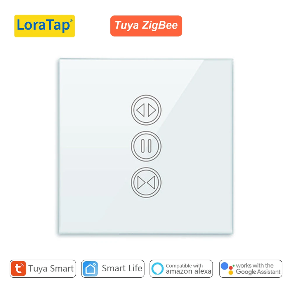 LoraTap Tuya スマートライフ ZigBee 3.0 カーテンブラインドスイッチ ローラーシャッター電動モーター用 Google アシスタント Alexa 音声コントロール