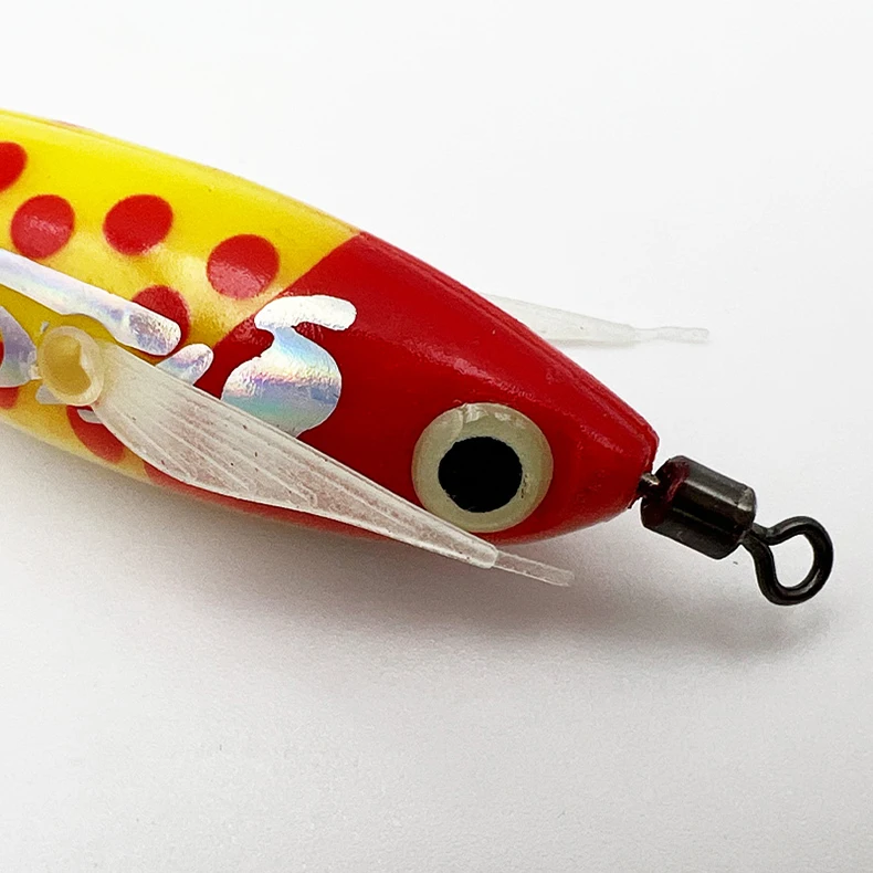 ShareShark 5 Stück/Box 8CM/5.3G Garnelenköder mit Tintenfisch-Jighaken, Drehgelenk, Leuchtend, Realistisch, Bionischer Kunstköder – Detail 12