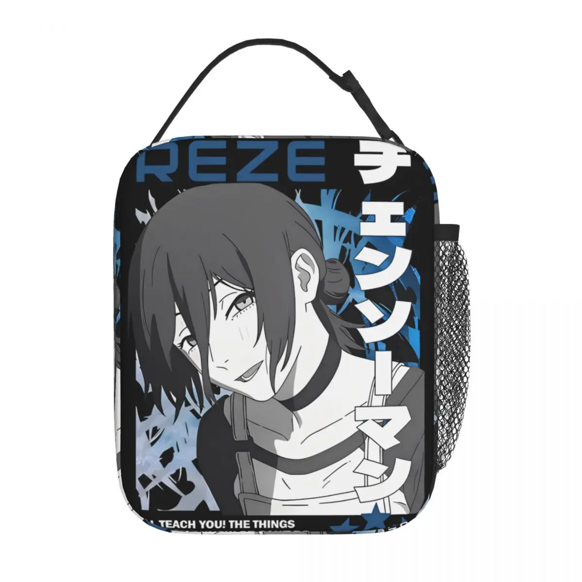 Chainsaw Man Reze Insulated Lunch Bags Thermal Bag Meal Container Japan Manga Large Tote Lunch Box Food Handbags College Travel