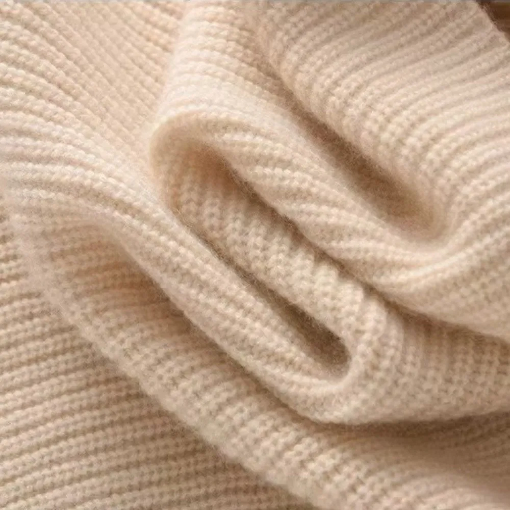 Eleganter Pullover-Strickschal, warmer, dicker Damen-Umhang im koreanischen Stil, Damen-Winterschal – Detail 8