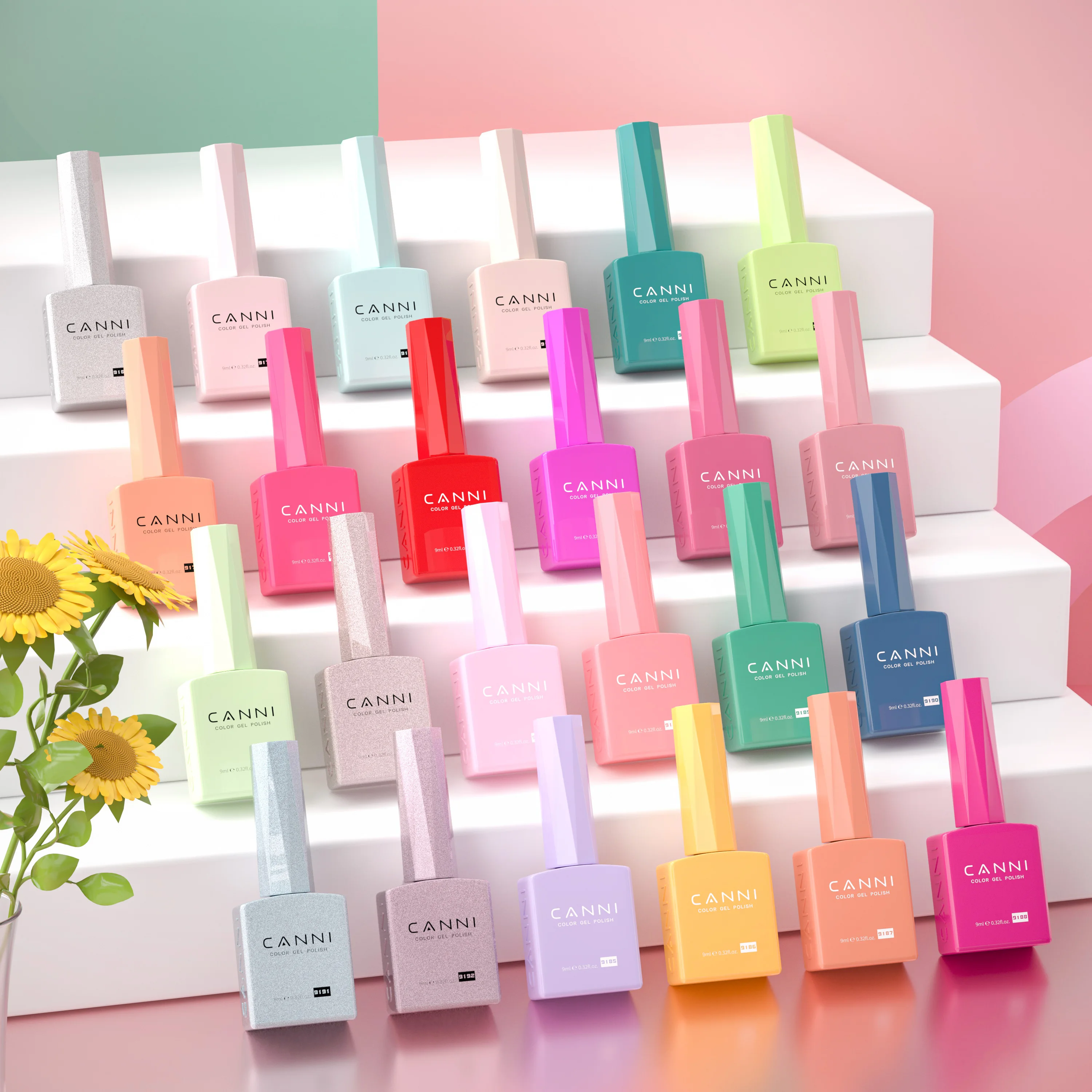 

HEMA-FREE CANNI CC8 9ml Nail Gel Polish High Pigment Full Coverage Summer Colors Soak Off UV LED Manicure Kit Whole Color Set