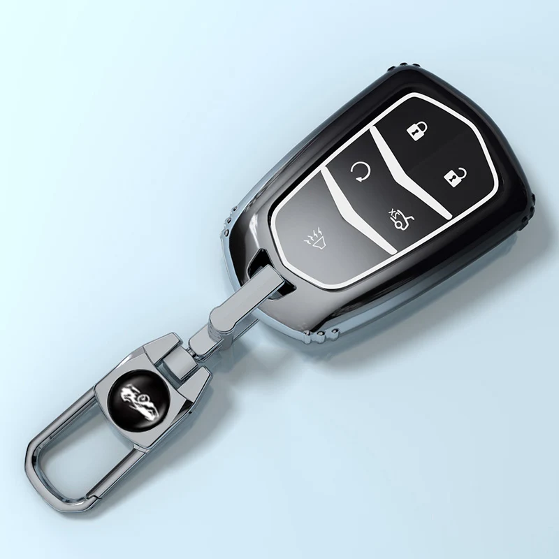 For Cadillac ATS CT6 CTS DTS XT5 Escalade ESV SRX STS XTS ELR 2014 - 2018 TPU Car Smart Key Cover Case Key Fob Bag Keychain