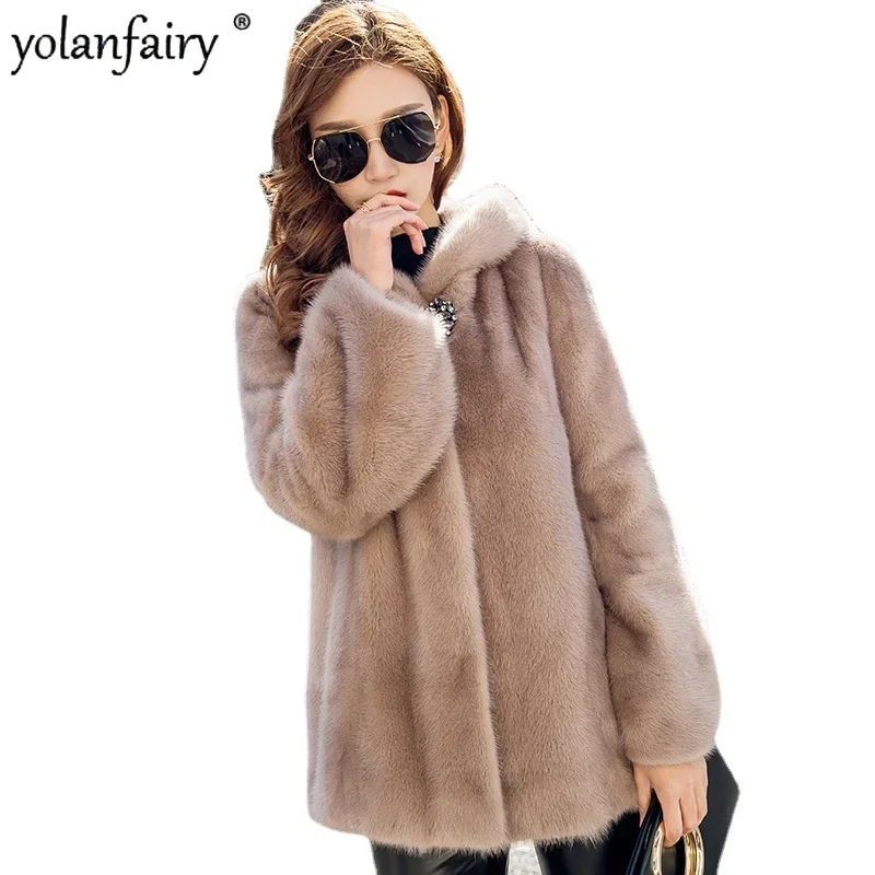 

Winter Coat Women Real Fur Coat Women Clothes 2019 Mink Fur Coat Korean Hooded Parka Real Fur Abrigo Mujer Z16D428 YY2227