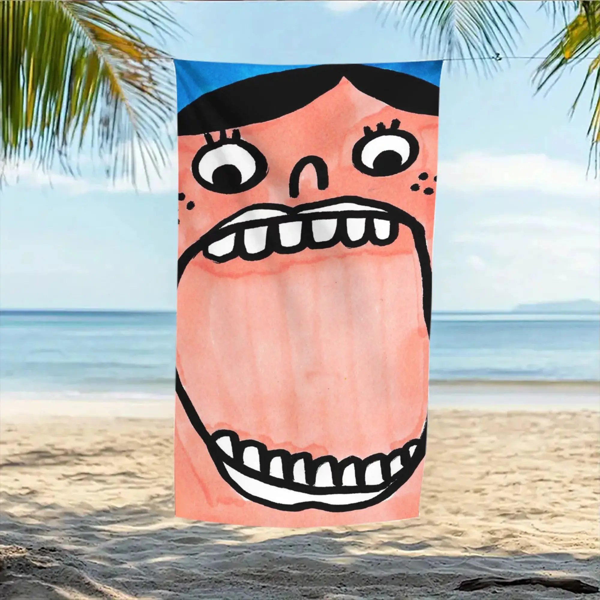 toalha-de-banho-de-microfibra-com-estampa-divertida-de-rosto-em-aquarela-perfeita-para-viagens-e-piscina