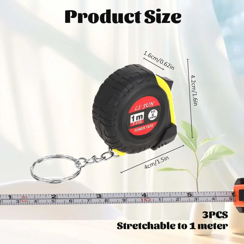 3개 줄자 측정 어린이용 3피트 소형 접이식 포켓 메트리