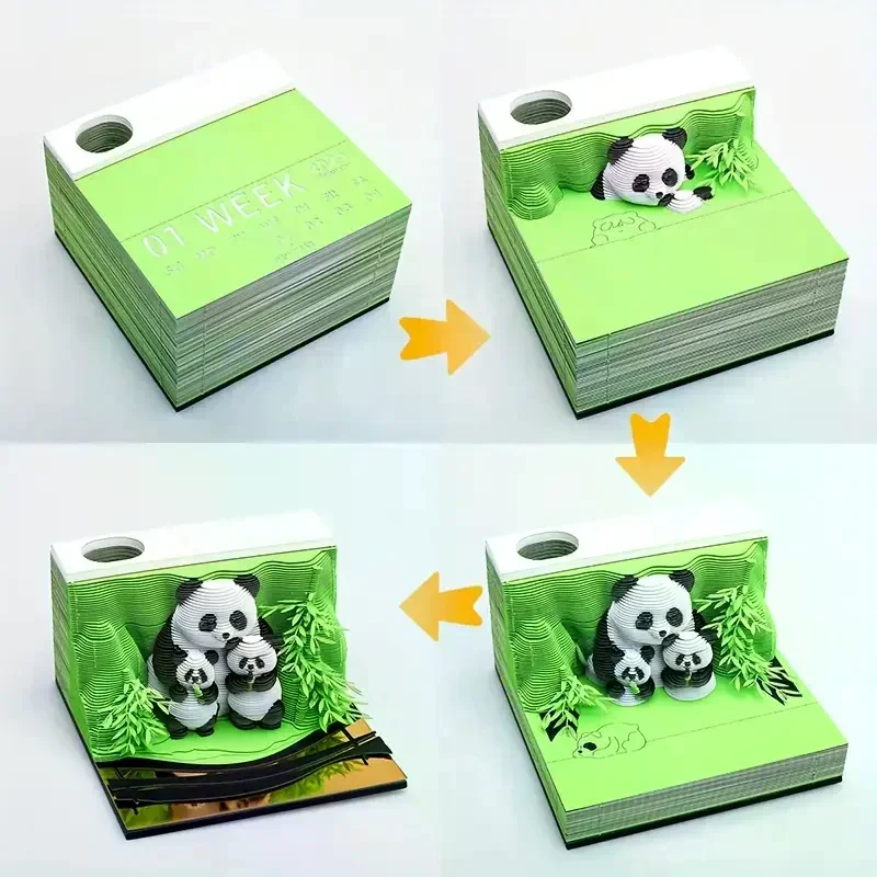 Календарь Time Piece 2026, настольный календарь, 3D-разрывной календарь, резьба по бумаге, художественный блокнот, блокнот, подарок на Рождество, новоселье