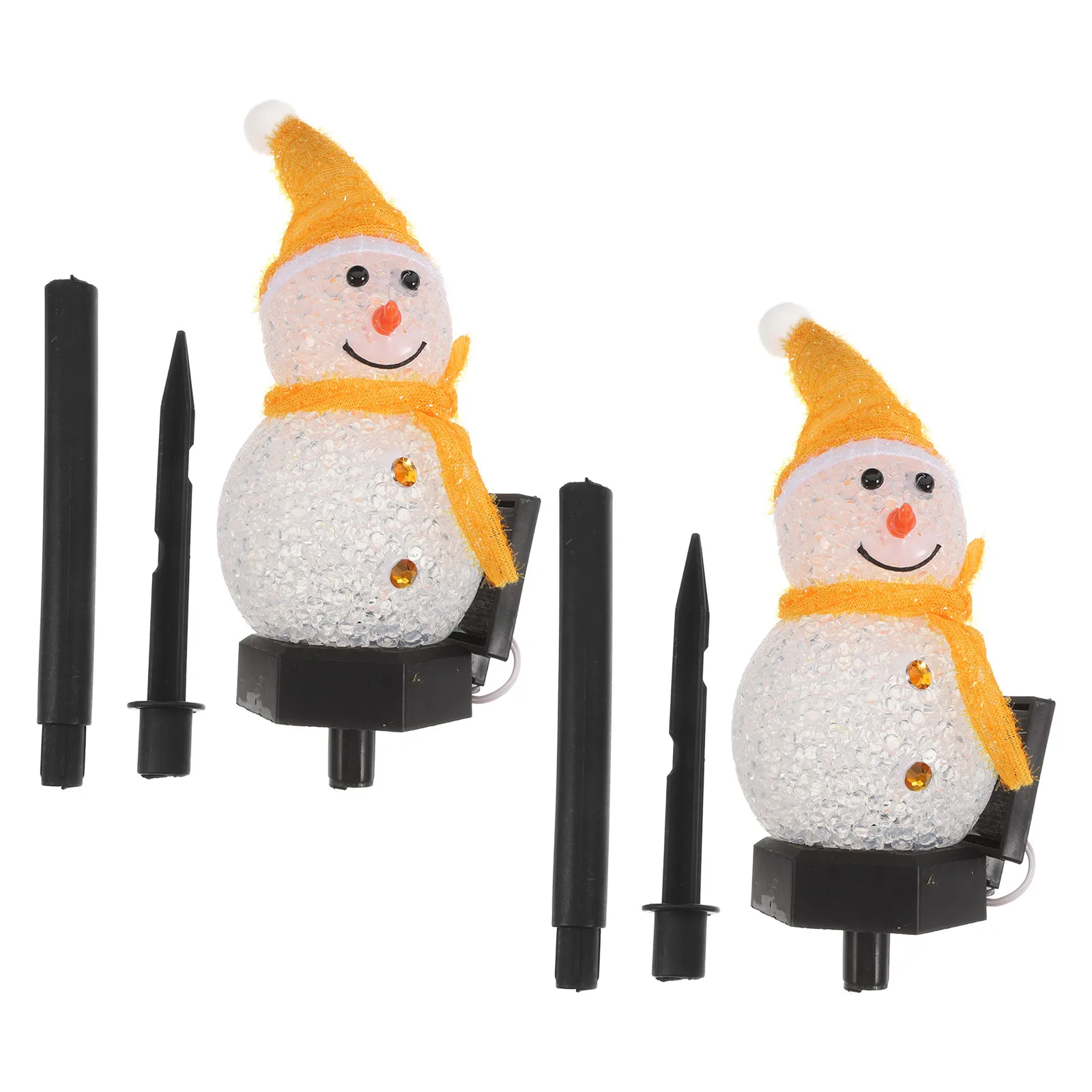 

2Pcs Snowman Ground Lights Solar Powered Outdoor Lawn Decoration Christmas Festive Atmosphere Landscape Lighting