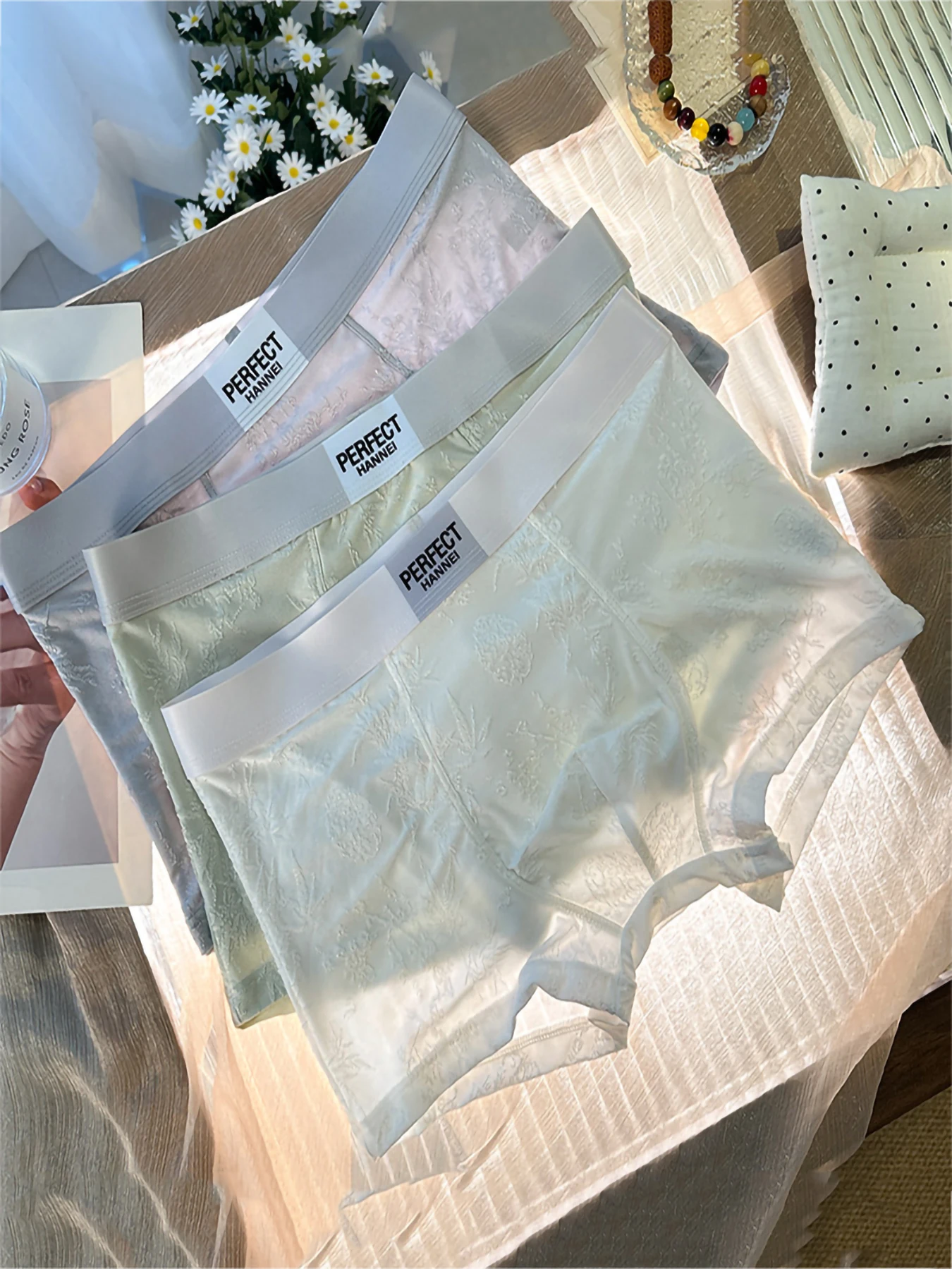 

3 Pcs Men's Nylon Ice Silk Underwear, Summer Quick-Dry Mid-Rise Boxer Briefs, Comfortable Breathable Thin Style