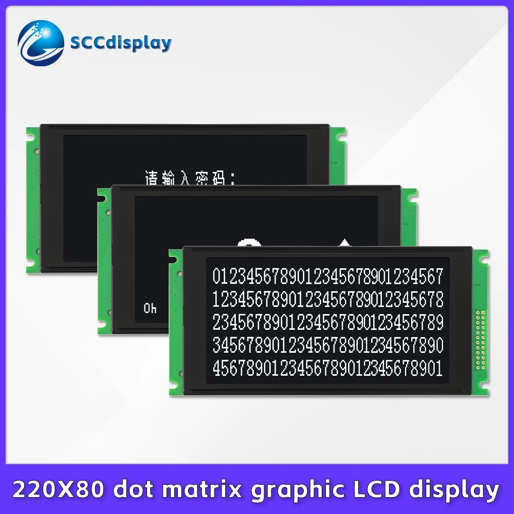 Industrial control equipment SJXD22080A ASTN Negative With backlight LCD instrument screen 220*80 graphic dot matrix LCM module