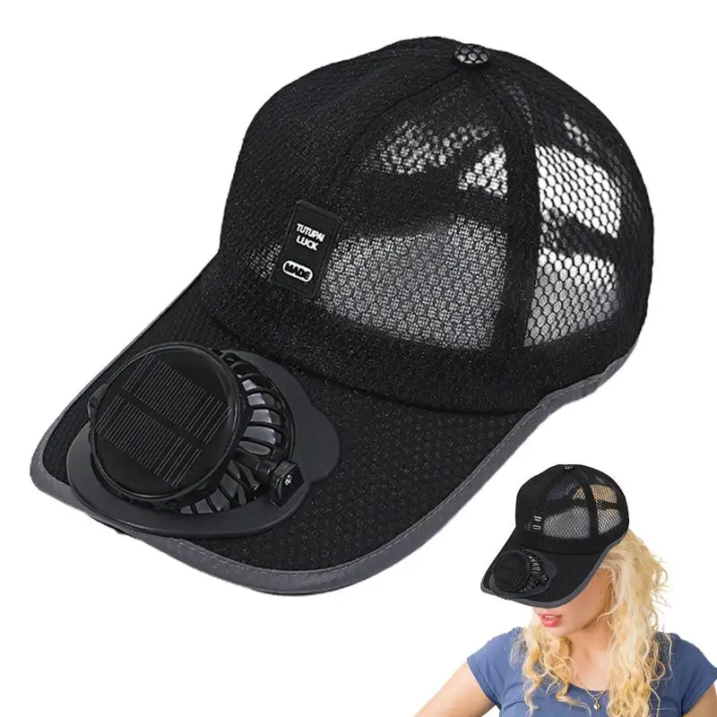 Outdoor Air Cool Fan Hat Cap With Solar Sun Power Cool Fan For Cycling Energy Save USB Batteries Required Fishing Summer Sport