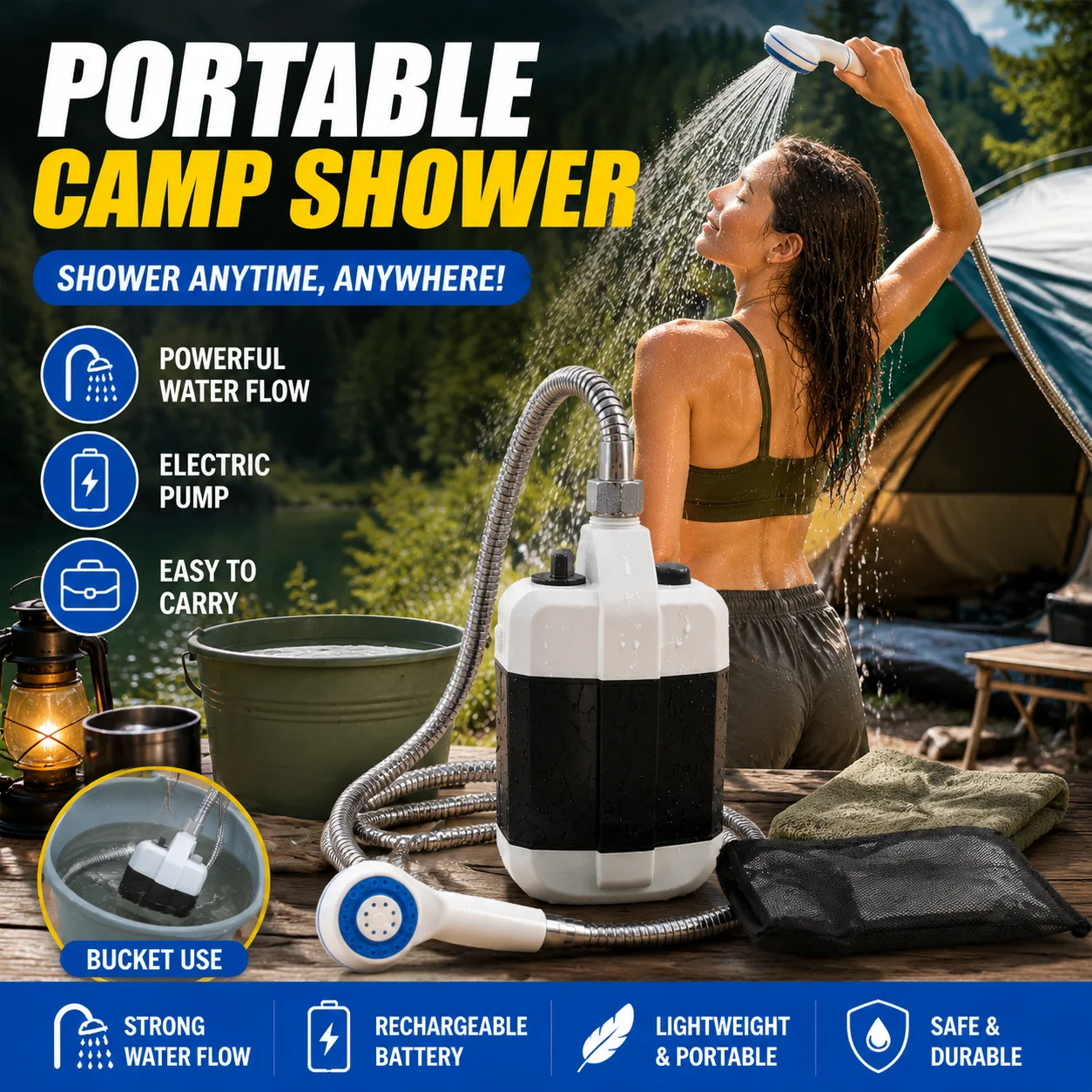 Outdoor Camping Heater - Kit de Chuveiro Portátil para Acampamento