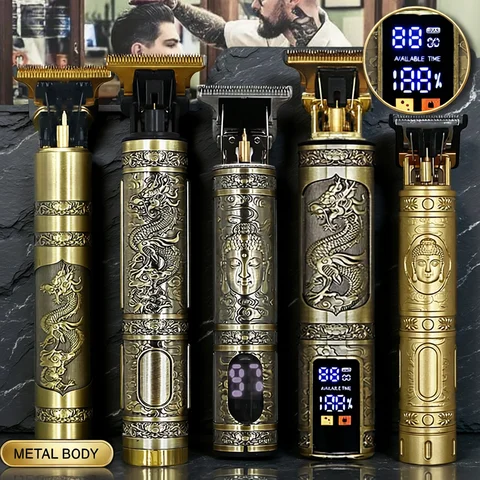 Trimmer Hair Clipper Vintage T9 Hair Clipper Beard Shaving Body Hair Trimmer Clippers Electric Men Haircut Machine 0mm Barber Shaver