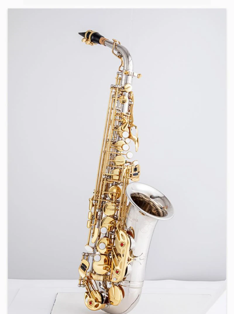 Japan WO37 1 :1 key type Alto Saxophone white copper silver-plated Gold Key Professional Alto Sax With Case Mouthpiece