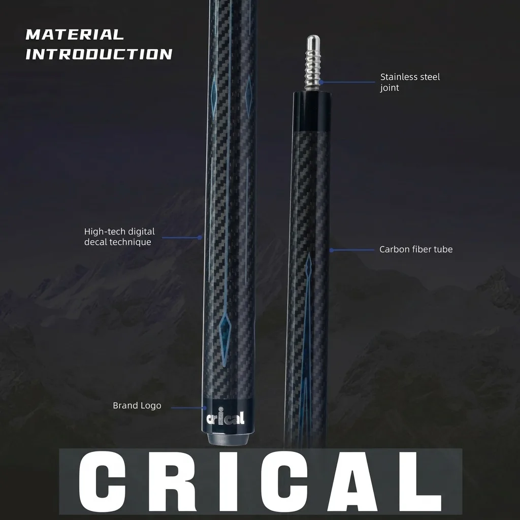 Crical 3 Cushion Billiard Cue With Carbon Fiber Shaft 12mm Tip 142 CM Libre Professional Carbon Cue For Carom Billiard Cue