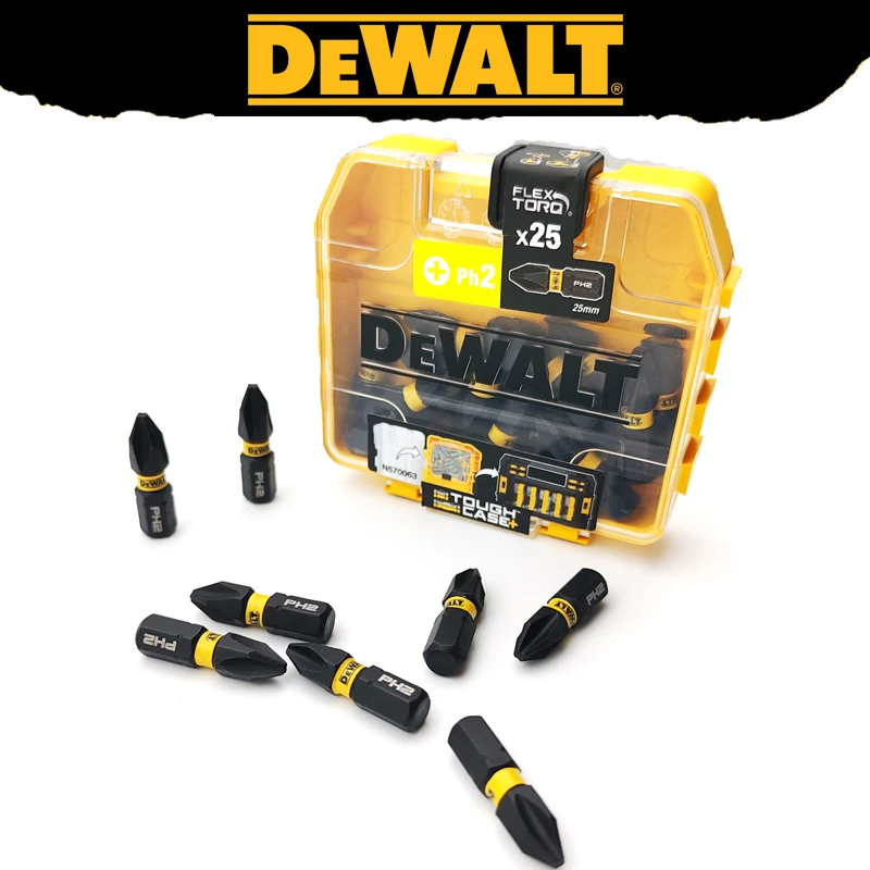 DEWALT DT70555T Impact Screwdriver Bits Magnetic Drive PH2 25MM 25Pcs Small Bulk Storage Case Tool Accessories