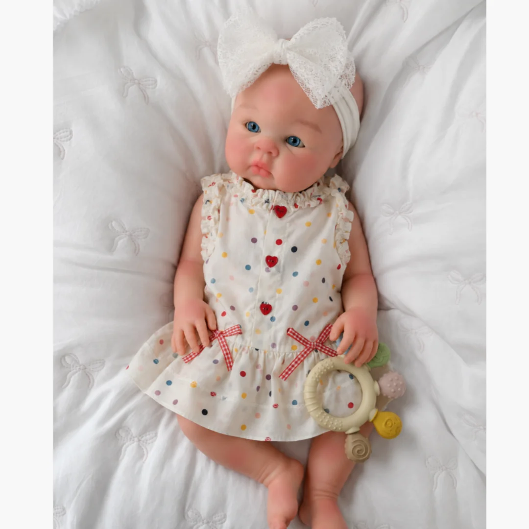 OtdardDolls--18Inch Washable Full Solid Silicone Reborn Girl Doll With Open Mouth Handmade Paint & Unpaint Skin Bebe Reborn Doll