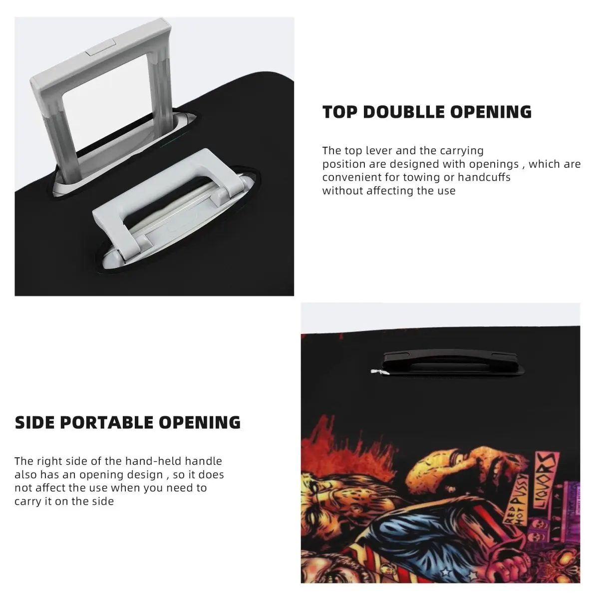 مخصص الكابتن سبولدينج فيلم الرعب غطاء أمتعة السفر بيت 1000 جثة غطاء حقيبة حامي صالح 18-32 بوصة #4