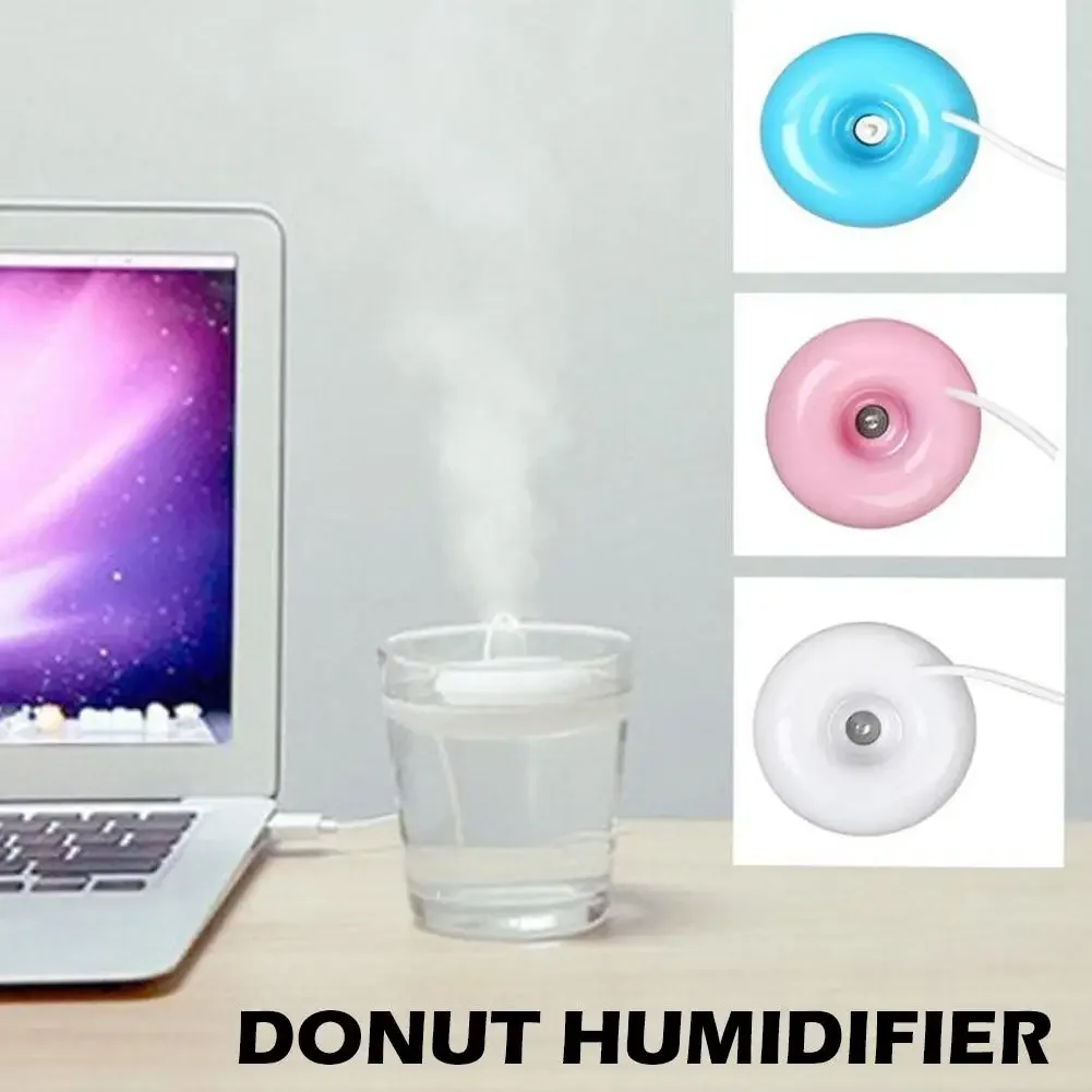 Mini Donut Negative Ion Humidifier USB Round Household Air Purifier for Home Office Desktop Donut Steam Diffuser Mini Sprayer