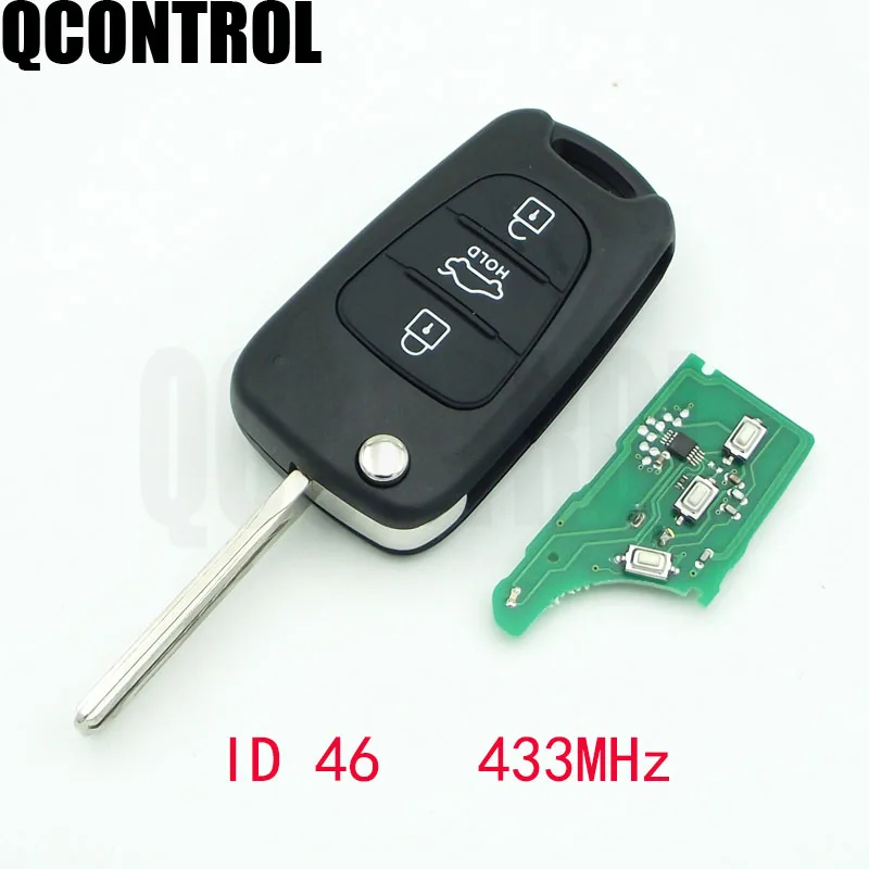 

QCONTROL Remote Car Key 433MHZ with ID46 for KIA K2 Chip Uncut Blade