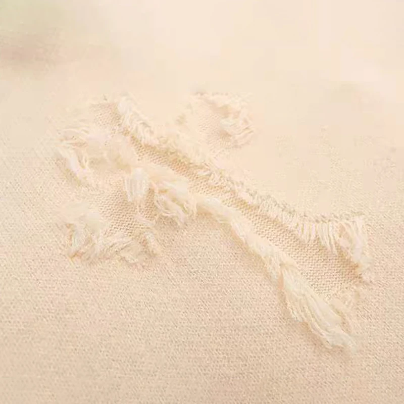 Otoño Invierno, suéter con flecos y agujeros para hombre, prendas de punto para hombre, jerséis holgados con cuello redondo y viento neutro, suéter de punto de gran tamaño