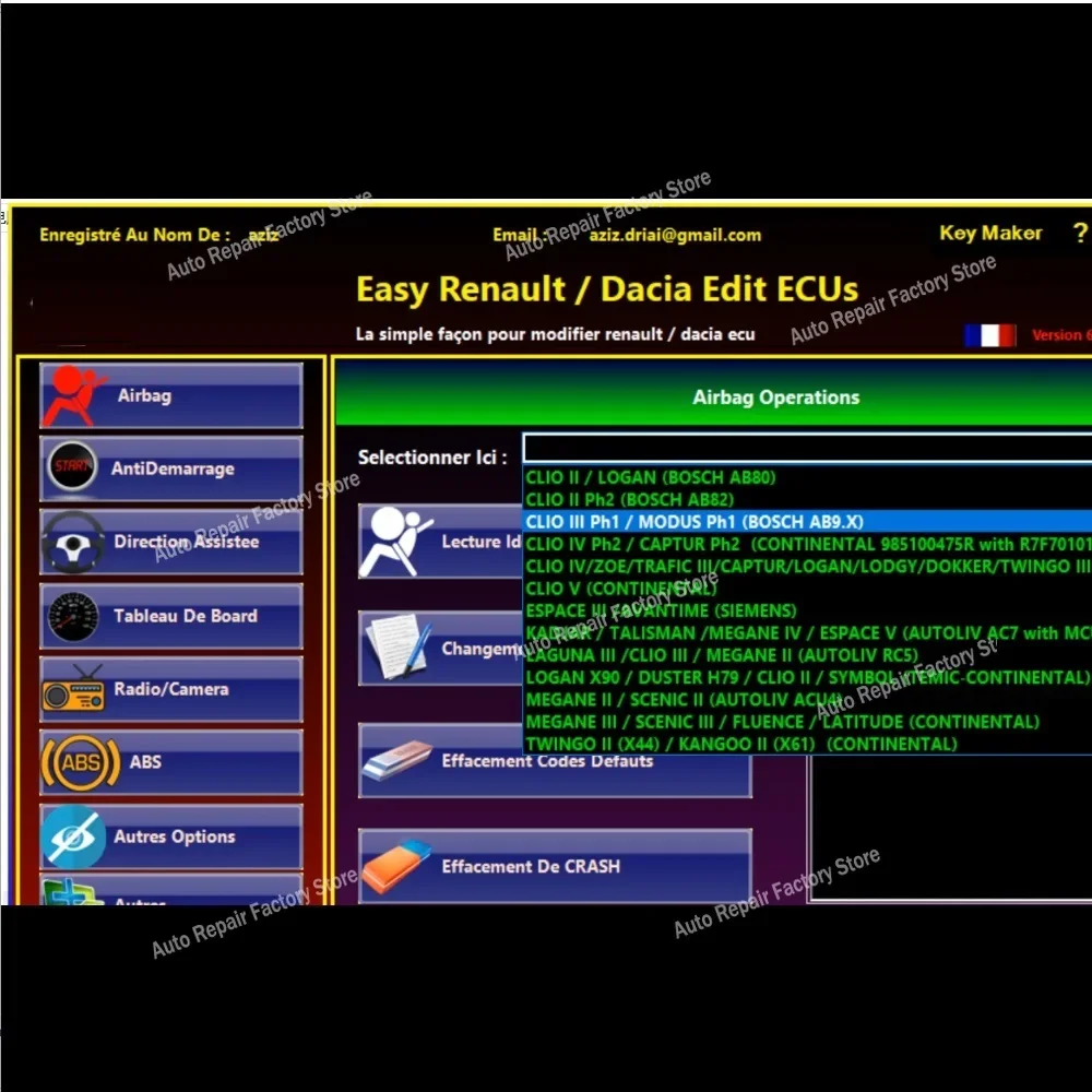 Easy Renault 6.1.4 Key Maker Dacia Edit Ecu para Renault Programmer Clear Crash Airbag Card Keys UCH Cleaner, funciona con Renolink