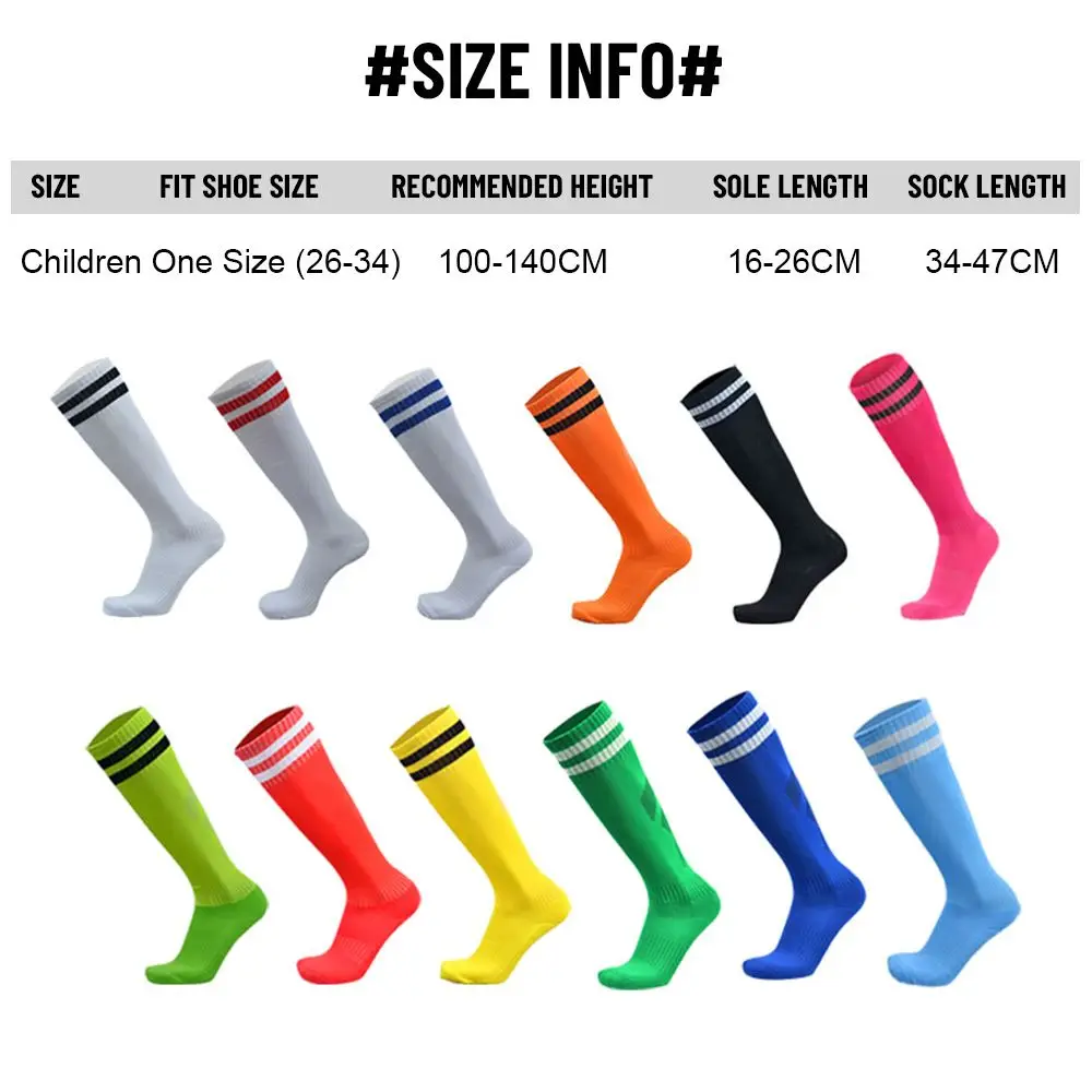 Soccer Socks Kid Boys Girls Training Cotton Knee High Sock Team Football Thick Outdoor Sport Running Hiking Tennis Jogging