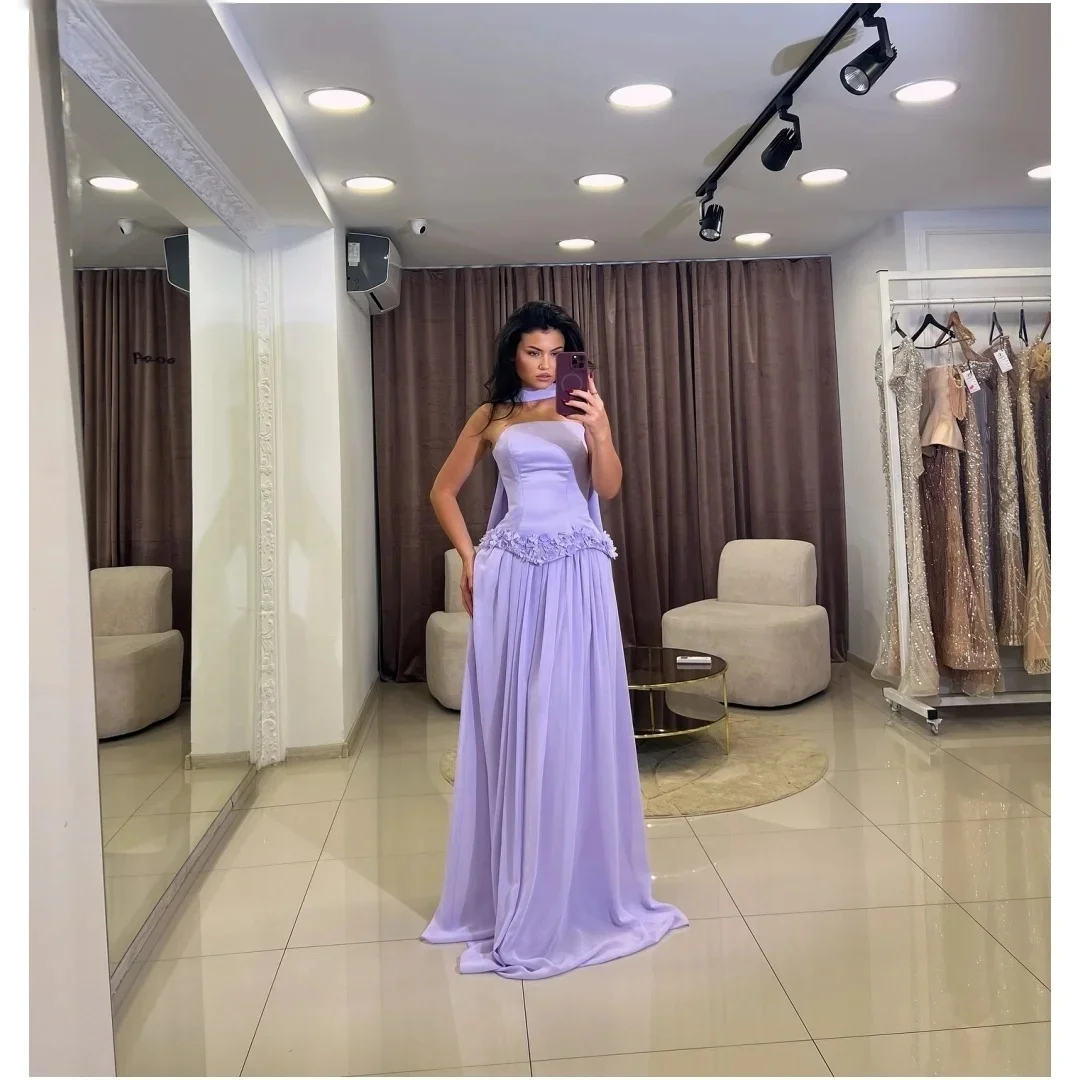 

Сиреневое женское длинное платье с цветочным принтом на заказ, вечерние платья для выпускного вечера, унисекс, Джерси в стиле ретро, Дубай, Саудовская Аравия, по индивидуальному заказу
